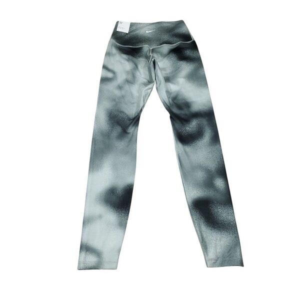 Nike One Dri-FIT High Rise Tight Fit Leggings Black Gray Print Small FQ6260-010 - Picture 3 of 10